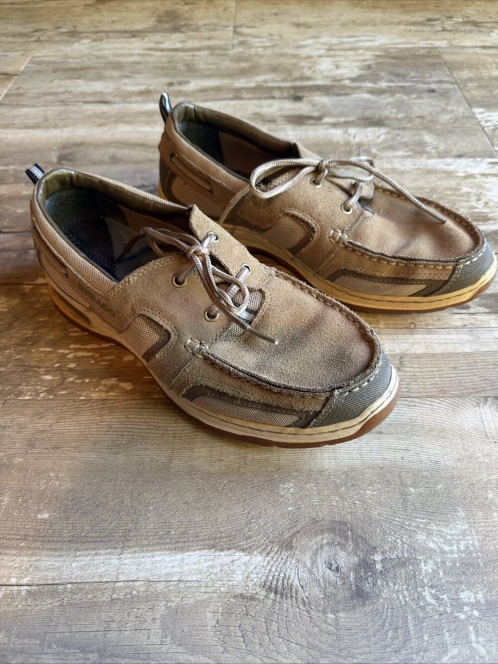 SEBAGO Boat Deck Shoes Offshore Catch Gray Nubuck Timber Brown Men’s 10.5 W